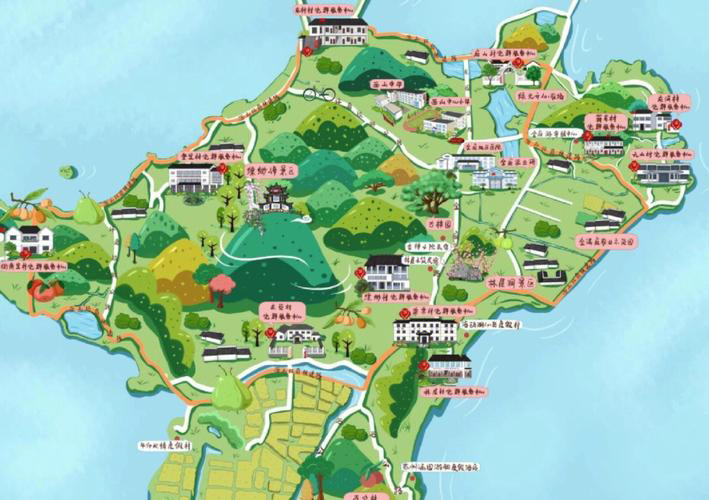 隆广镇手绘地图旅游的独特视角