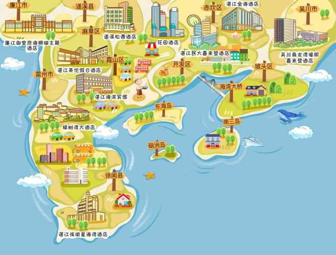 隆广镇手绘地图旅游的艺术指南